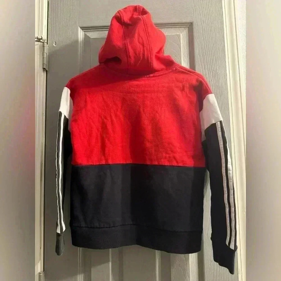 Adidas Hoodie Sweatshirt Youth size Medium 10-12 in red black white EUC - Picture 6 of 9